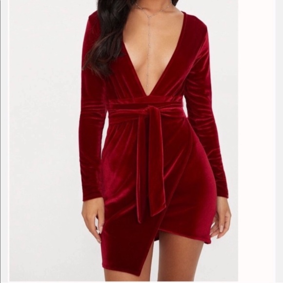 pretty little thing velvet dress